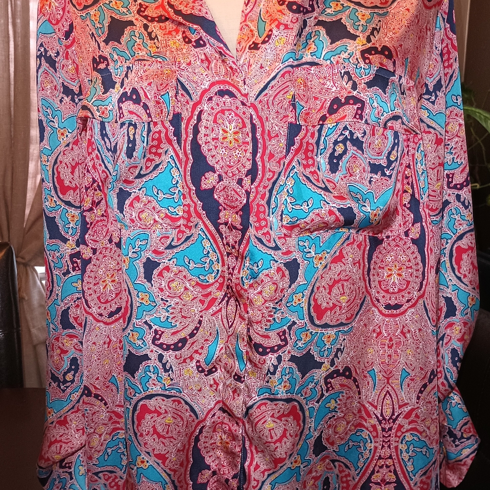 Jones New York Vibrant Paisley Blouse
